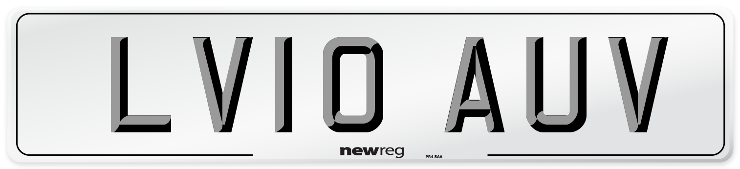 LV10 AUV Number Plate from New Reg